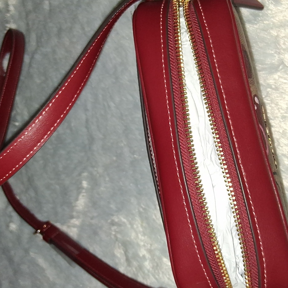 NWOT!COACH Mini Jamie Camera Bag In Signature With Cherry Print - Picture 5 of 8